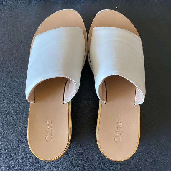 CHLOÉ Leather Platform Wedge Sandal - Picture 4 of 8